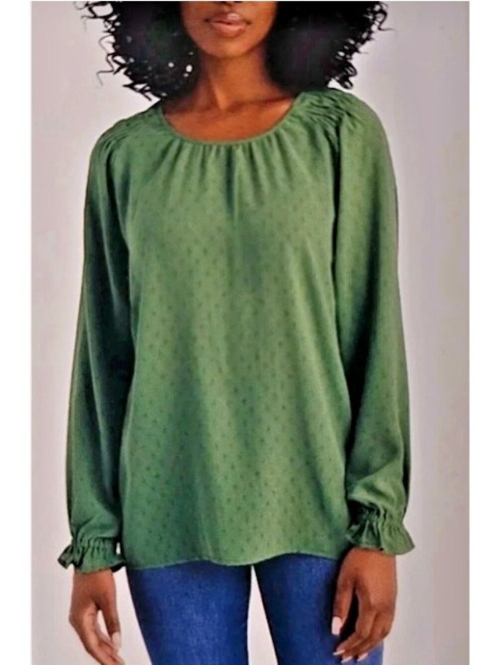 Jessica Simpson Women's Textured Blouse-Green-Size XL-NWOT